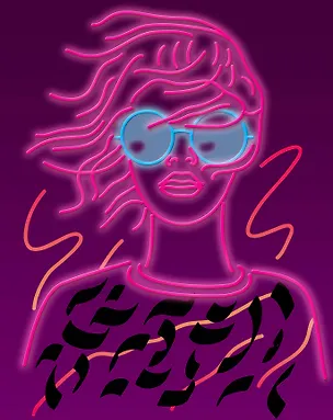 Девушка неон. Тетрадь в мягкой пластиковой обложке, А5, 80л. 2909744