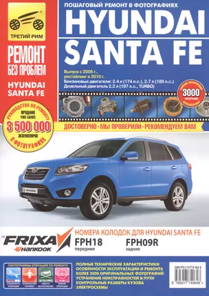 Hyundai Santa Fe  c 2006/2010 г., бенз. дв. 2.4 л, 2.7л,  диз. дв. 2.2 л. Руководство по эксплуатации, техническому обслуживанию и ремонту. — 2515205 — 1