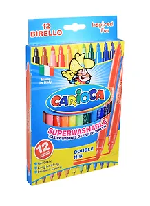 Фломастеры 12цв "CARIOCA BIRELLO" двухсторонние, к/к, подвес, Universal