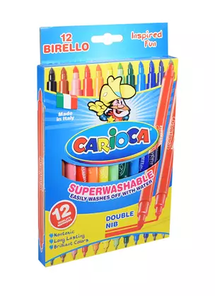 Фломастеры 12цв "CARIOCA BIRELLO" двухсторонние, к/к, подвес, Universal — 231385 — 1