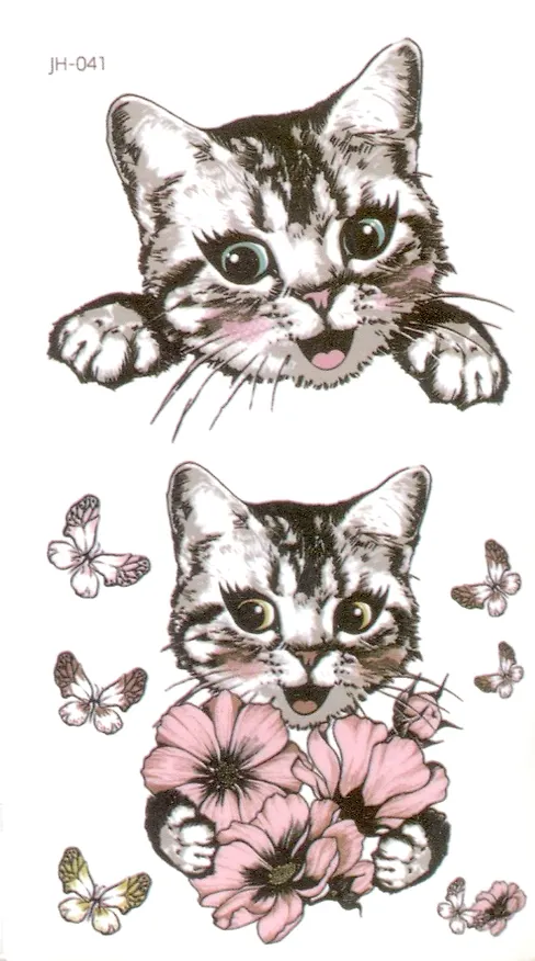 Тату "Котики ч/б" (2 вида) (6х10,5см) 2929437 — 2