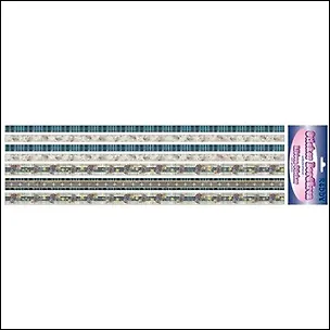 Набор лент текстильных самоклеющихся для скрепбукинга Серый с мишками и блестками (G25014) (30смх1,5) (упаковка) 2261087