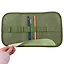 Пенал-скрутка 36х21см в развороте, для карандашей и ручек, на 16 предметов,  ткань, регулируемая застежка, оливковый. — 2987440 — 2