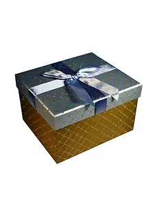 Коробка подарочная "Золотая" 20,5*16,5*11,7см, картон, декор.бант, Вейксинг