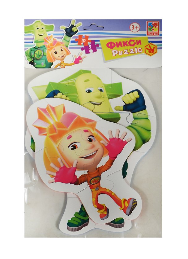 Мягкие пазлы Baby puzzle Фиксики Макси (VT1108-01) (2 пазл.карт., 10 и 5 эл.) (4 мм) (3+) (упаковка) 2492407 — 1