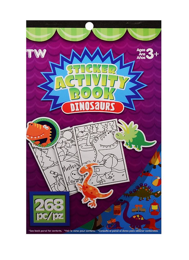 Альбом д/творч. Sticker Activity Book Динозавры (898994) (4 листа) (268 детали) (6 страниц с наклейками) (3+) 2531466 — 1