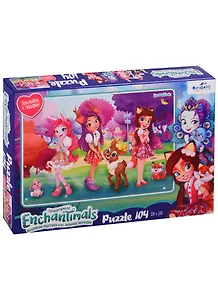 Пазл ORIGAMI 104эл 32,8*22см "Подружки и зверюшки (Энчантималс)" 04708