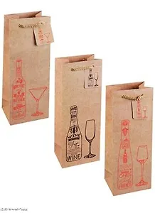 Пакет подарочный бумажный "Крафт", бутылочный