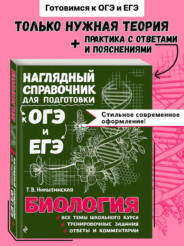 Книга Биология. Наглядный справочник для подготовки к ОГЭ и ЕГЭ (Татьяна Никитинская) — 1