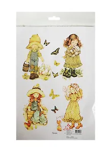 Рисовая карта для декупажа Детки в деревне №3 (АМ400034) (21х29см) (упаковка)