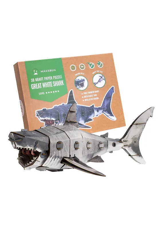 3D пазл Makebug «Белая акула», линейка Bring Nature Home. Арт. MB-B-0010 3168768 — 1