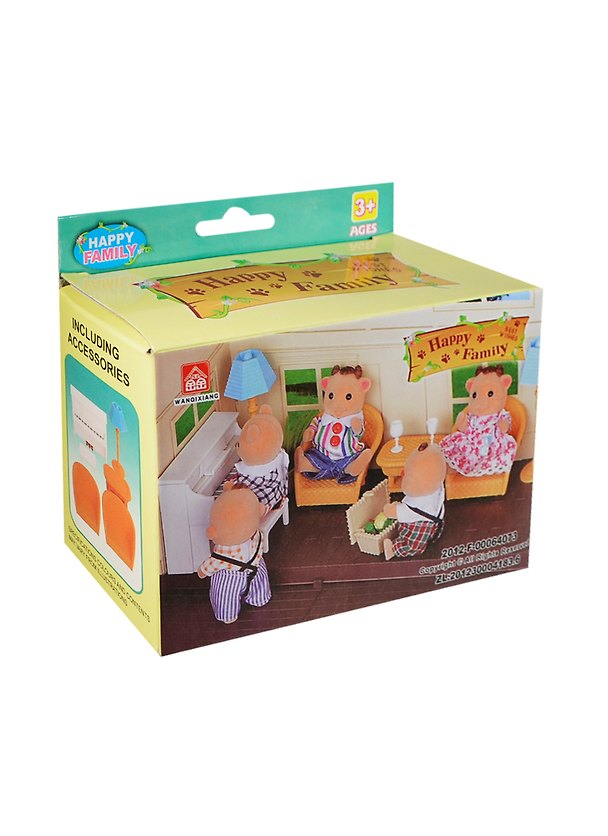Игровой набор Мебель для гостиной (2кресла торшер пианино) (012-09B) (Happy Family) (3+) (коробка) 2422371 — 1