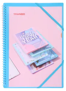 Папка 20 файлов А4 "Pastel" на пружине, с резинкой, в ассортименте