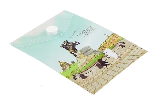 Папка -конверт «СПб. Медный всадник» А7 на кнопке, в ассортименте, Comix 3077218 — 2