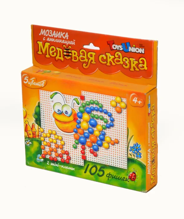 Игра, Мозаика с аппликацией, "Медовая сказка", d10+d15+d20/105 5 цв 6 аппл. (2 поля) 2241085 — 1