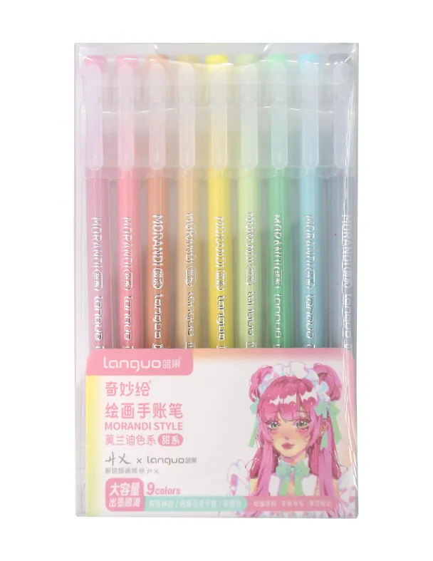 Набор гелевых ручек 9 цветов 0,6 мм, Pastel, Languo 3138111 — 1
