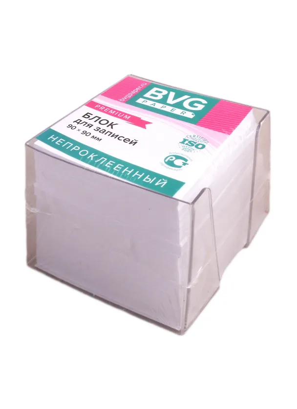Блок для записей, 90х90 мм, 90 листов, белый, BVG 254273 — 1