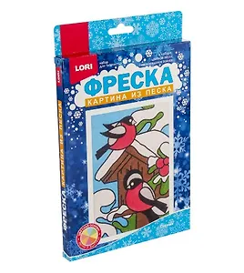 Набор для творчества LORI. Фреска. Картина из песка "Снегири"