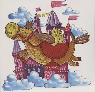 Алмазная мозаика MAZARI Открытка своими руками Пони- Пегас, 15х15 см, ОПП-упаковка 2796469