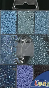 Набор для творчества LUNA Набор бисера Голубой 75гр