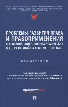 Проблемы развития права и правоприменения в условиях социально-экономических преобразований на современном этапе. Монография — 2948543 — 1