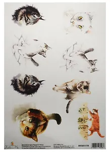 Декупажная карта Кошки (HY501119) (21х30см)