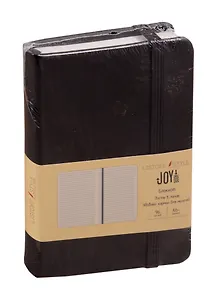 Записная книжка А6- 96л лин. "JOY BOOK. Черный уголь" 7БЦ, иск.кожа, тонир.блок 70гр/м2, скругл.углы, ляссе, резинка, карман на задн.форзаце