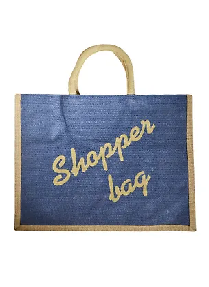 Джутовая сумка "Хозяйственная сумка синяя" 43x34x19 см, длина ручки- 36 см, PB1479 2373675