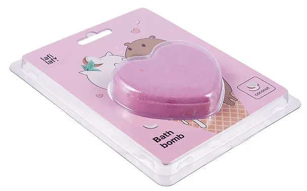 Бомбочка-сердечко для ванны «Котик и Капибара», кокос, 90 г, Lafilaf 3068997 — 3