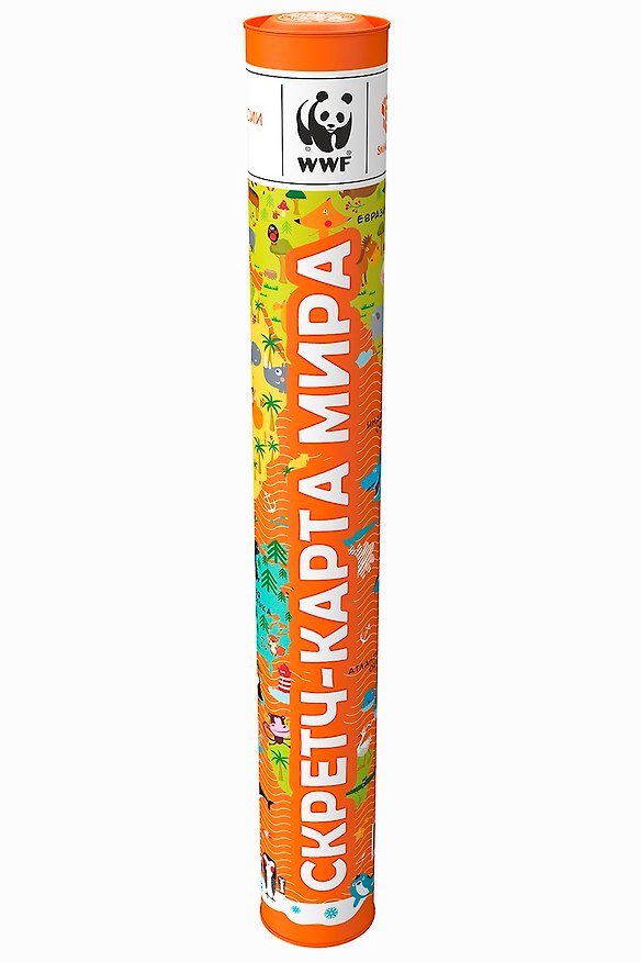 Книга Скретч-карта мира WWF Оранж А1, 59х84см, в прочном цилиндрическом тубусе () — 1