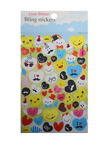 Наклейки сердца, смайлы, усы, LW003