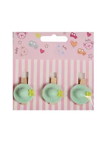 Набор прищепок декоративных, 3 шт, полистоун,шляпа мятная