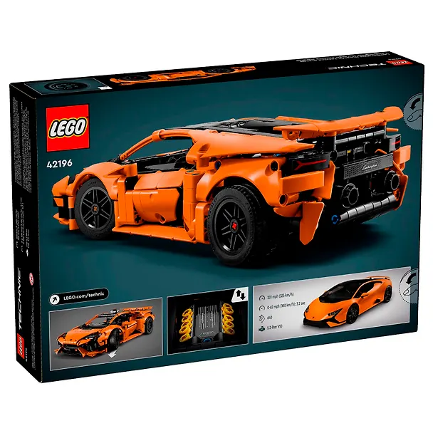LEGO Technic: Ламборгини Хуракан Текника оранжевый, 806 деталей (42196) 3126536 — 3