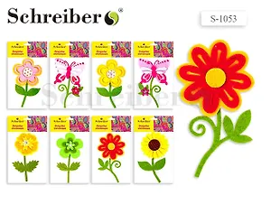 Набор для творчества, Tukzar, Фетровая аппликация Цветок, пакет 12*10см в ассортименте