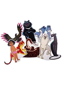 Комплект вырубных мини-плакатов. Герои сказки "Маугли" (8 видов)