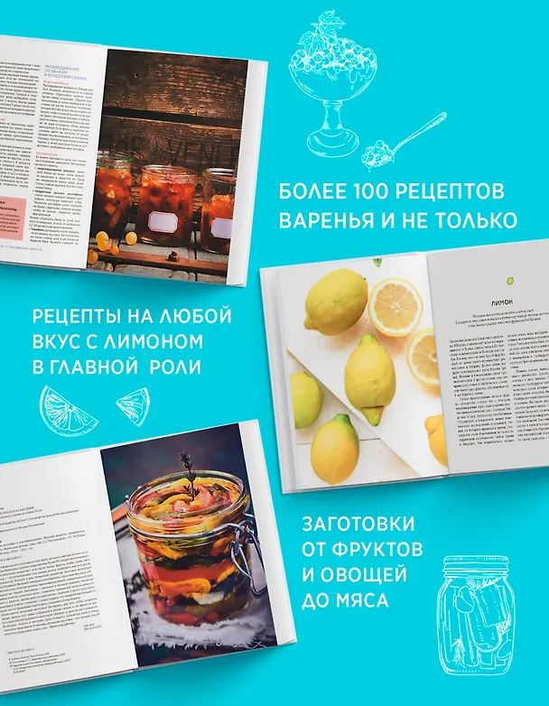 Книга Неповторимый подарок гурману из варенья, заготовок и лимона. Сборный комплект в коробе из 3-х книг (Джадис Шредер, Аглая Блен, Франсуаза Циммер, Минуш Пастье) — 4