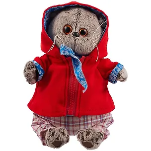 Мягкая игрушка Басик в красной куртке и брюках в клетку (19 см) (Ks19-173) 2877613