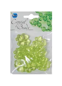 Набор бусин Кристальная игра Клевер светло-зеленые (CRP093) (упаковка)