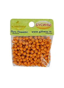 Бусины Мерцание оранжевые (0010077) (180шт) (6мм) (20г/уп)