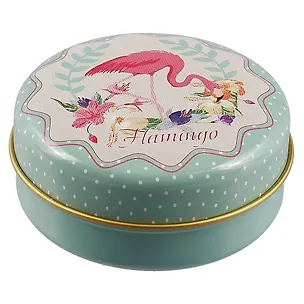 Шкатулка круглая Фламинго (металл) (6см) (12-09412-03087-14) 2646078