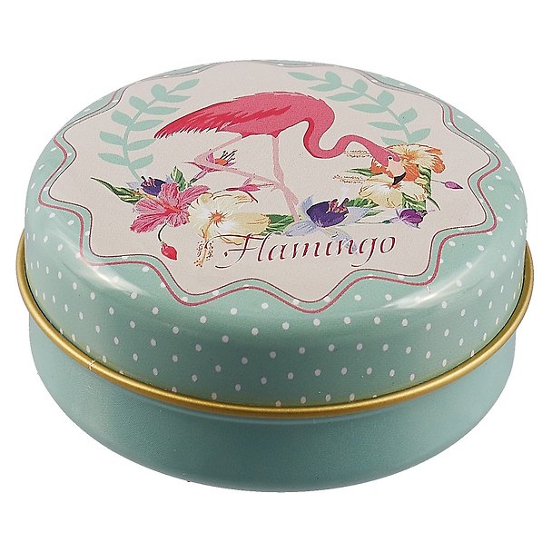 Шкатулка круглая Фламинго (металл) (6см) (12-09412-03087-14) 2646078 — 1