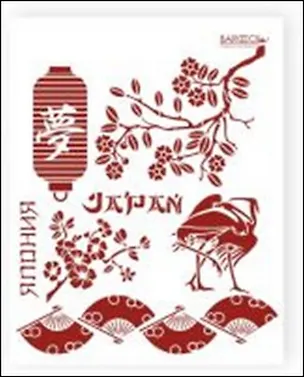 Трафарет пластиковый многоразовый Япония (20х25) (Л-063) 2340521