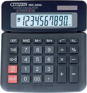 Калькулятор 10 разрядный настольный CITIZEN SDC-340 (|||), подъем дисплея 209431