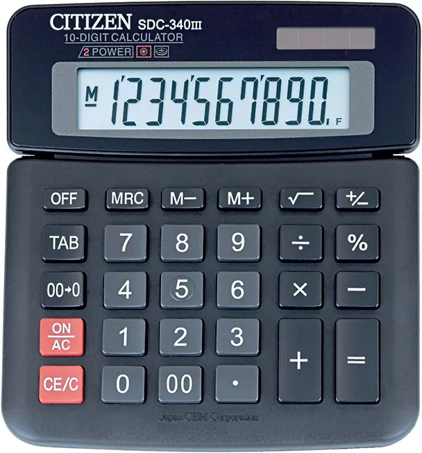 Калькулятор 10 разрядный настольный CITIZEN SDC-340 (|||), подъем дисплея 209431 — 1