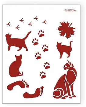 Трафарет пластиковый многоразовый Кошки (20х25) (Л-005) 2282485