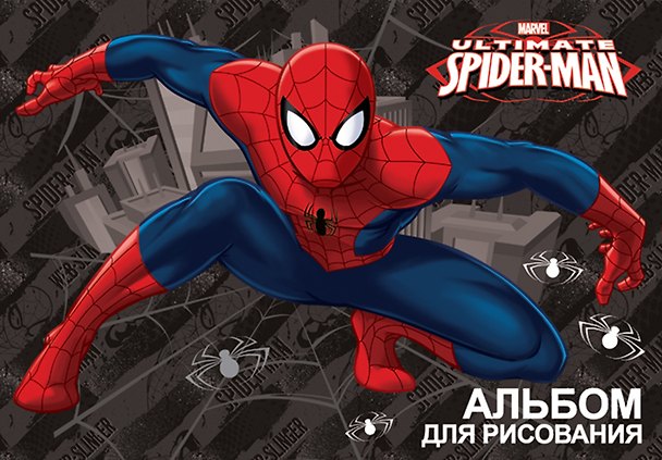 Альбом для рисования 20л А4 "Spider-man" скрепка, выб.УФ-лак, фольга, Disney 225347 — 1