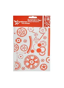 Трафарет пластик многоразовый Шестеренки (АН3832000) (Ф-033) (15х20см)