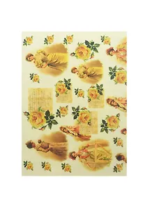 Декупажная карта Желтые розы (Е-078) (упаковка)