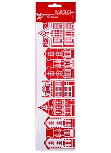 Трафарет Barocci ПВХ многоразовый Старый город 10х32см Б-074