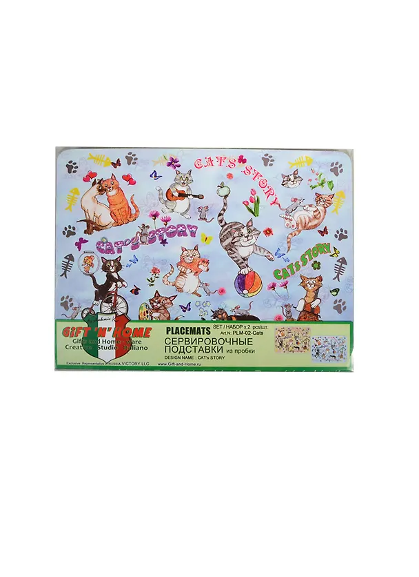 Набор Подставка сервировочная История Кошек (2 шт) (PLM-02-Cats) (21,5х29) Gift'n'Home 2345913 — 1
